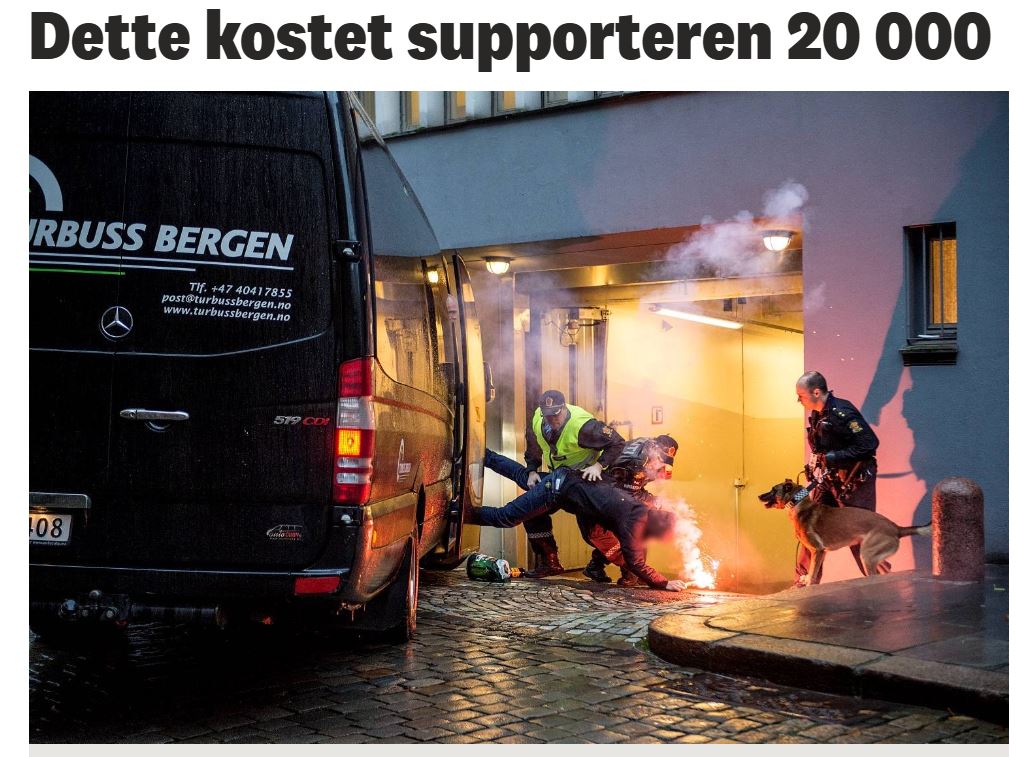 ektebrann's tweet photo. Brann sikret kvalik i Haugesund søndag. Etter kampen ble en av supporterbussene eskortert til politistasjonen i Bergen.

Da supporterne skulle ut av bussen, fyrte en av dem opp et bengalsk lys. Han er nå bøtelagt, melder BA: https://t.co/snxWkPRYiR