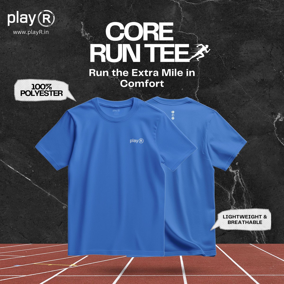 playR_vip's tweet image. Push your limits with the playR Core Run Tee. Made from 100% polyester, this tee’s Sweat Release and Moisture Wicking properties keep you cool and dry, mile after mile. Ready to go the distance?

#PerformanceWear #RunReady #FitnessGear #TrainSmart #RunStronger #LOVEplayR