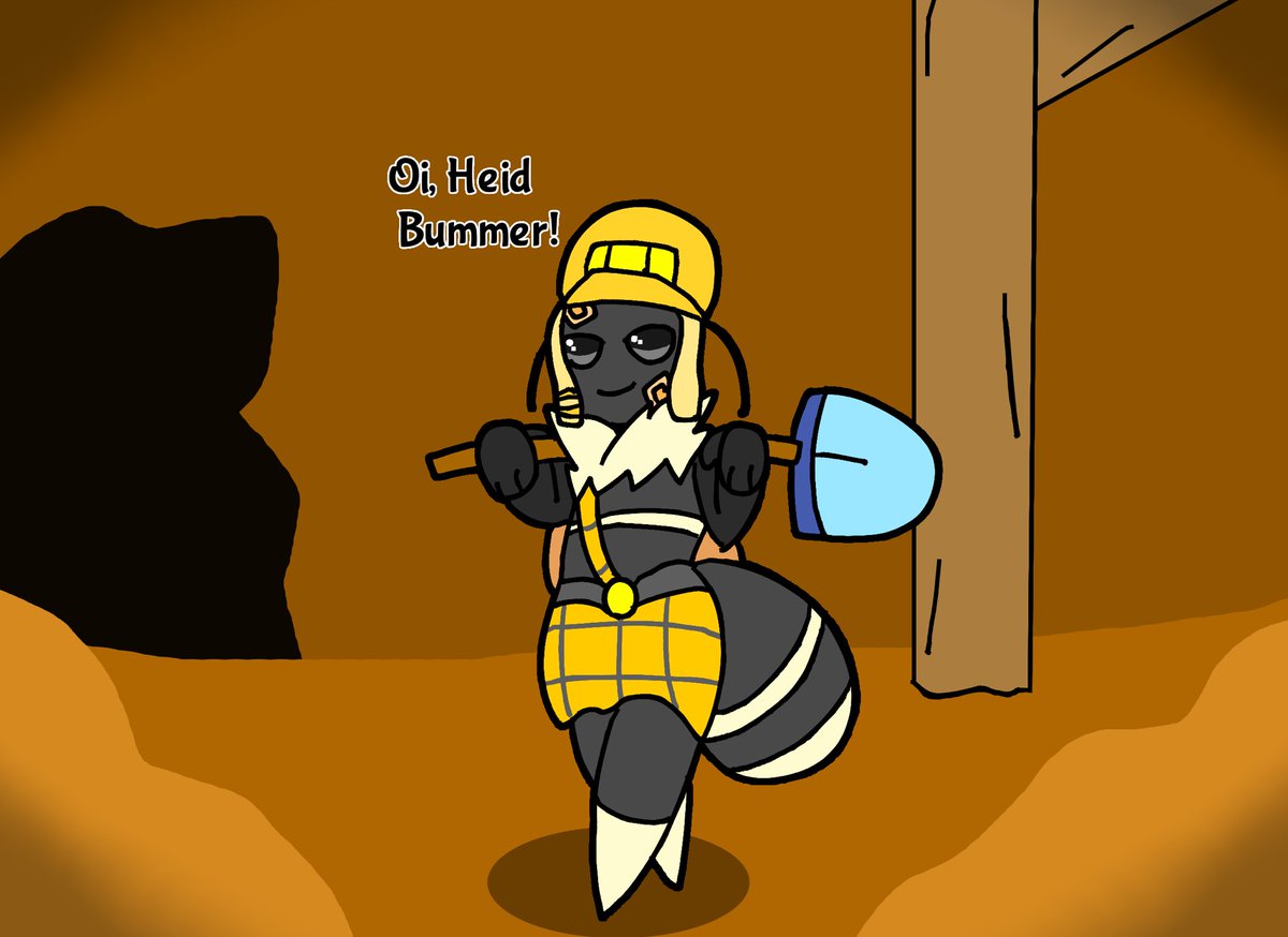 LastRanger13's tweet photo. Have the lovely Ms Hawthorn, the forewoman of the Chocolate Miner Bee Company

Having lost the rights to build Bugaria’s underground highway system to the Mining ants, she’s desperate for work.

Please hire!

#BugFables #BugFablesFanart
#Bugfablesoc https://t.co/JdvxmqQcmw