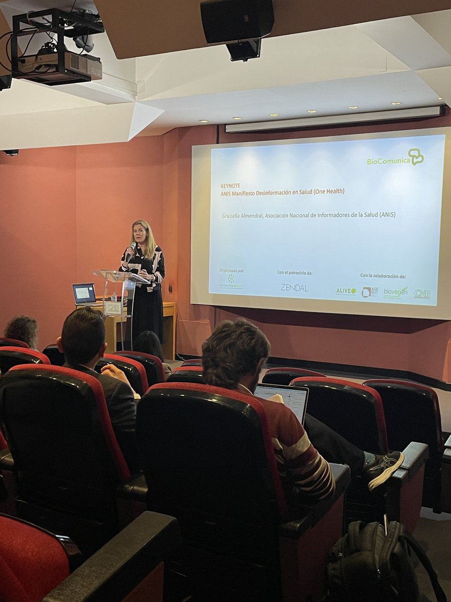 Graziella Almendral presenta el manifiesto frente a la Desinformación en Salud promovido por <a href="/anisalud/">ANIS</a> para combatir los bulos
#OneHealth
#BioComunica24