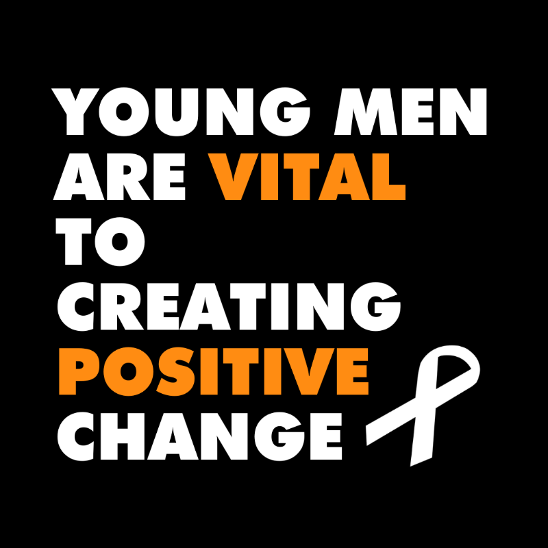 WhiteRibbon_UK's tweet photo. Change cannot happen without the allyship of young men 🤝
