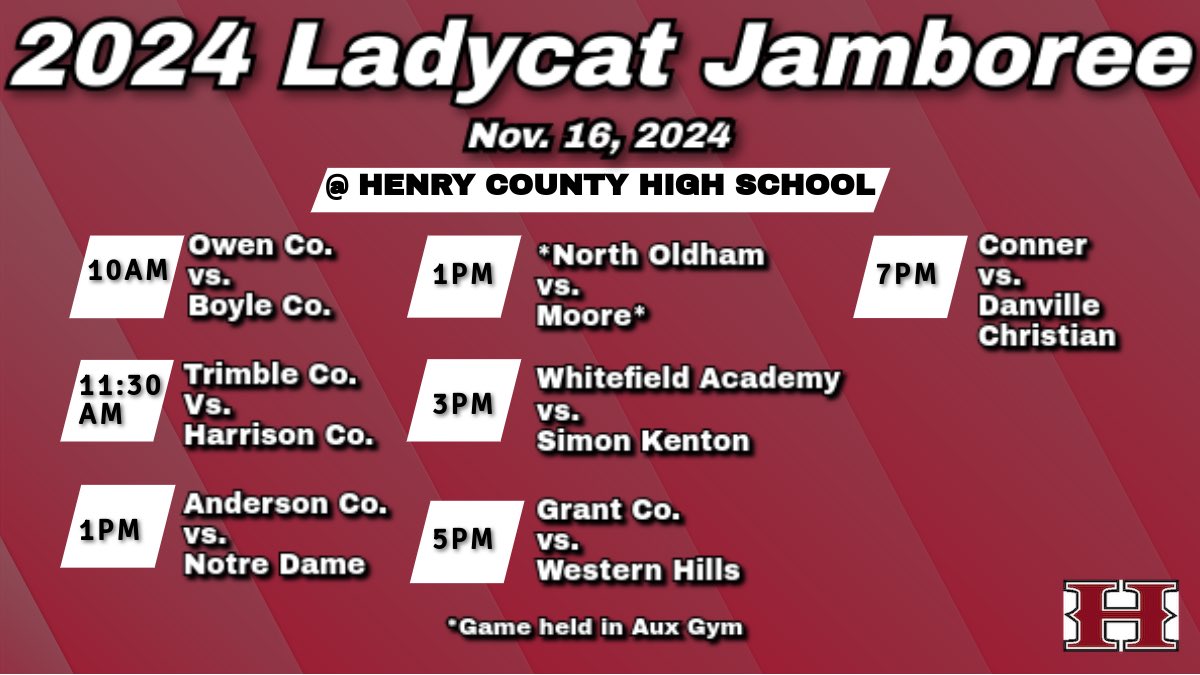Coach__New's tweet photo. 2024 Ladycat Jamboree held at Henry County High School this Saturday. Looking forward to hosting a great day of basketball! https://t.co/nRAuUe05QP