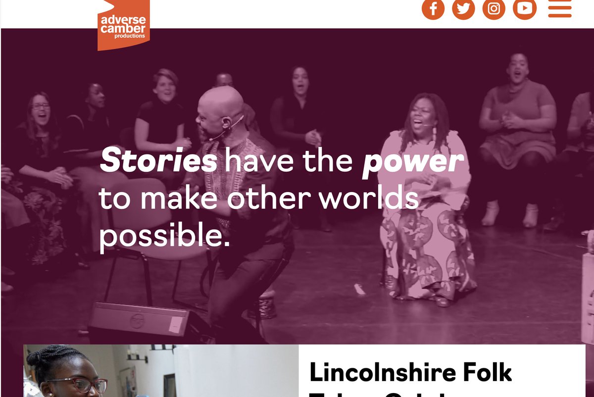Our website is now back up and running! You can now book spaces still for our free online forums and there are a few spaces left for our Young Storyteller Event <a href="/LincsFolk/">Lincolnshire Folk Tales Project</a> this Saturday at Lincoln Library. Look at our What's on and project pages
adversecamber.org