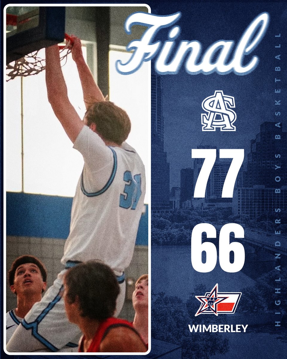 The Highlanders opened up the season with a victory over Wimberley this past Saturday. Jayden Buchanum had a game-high 30 pts, while Coleman Elkins picked up a double-double with 18 pts &amp; 10 rebounds!