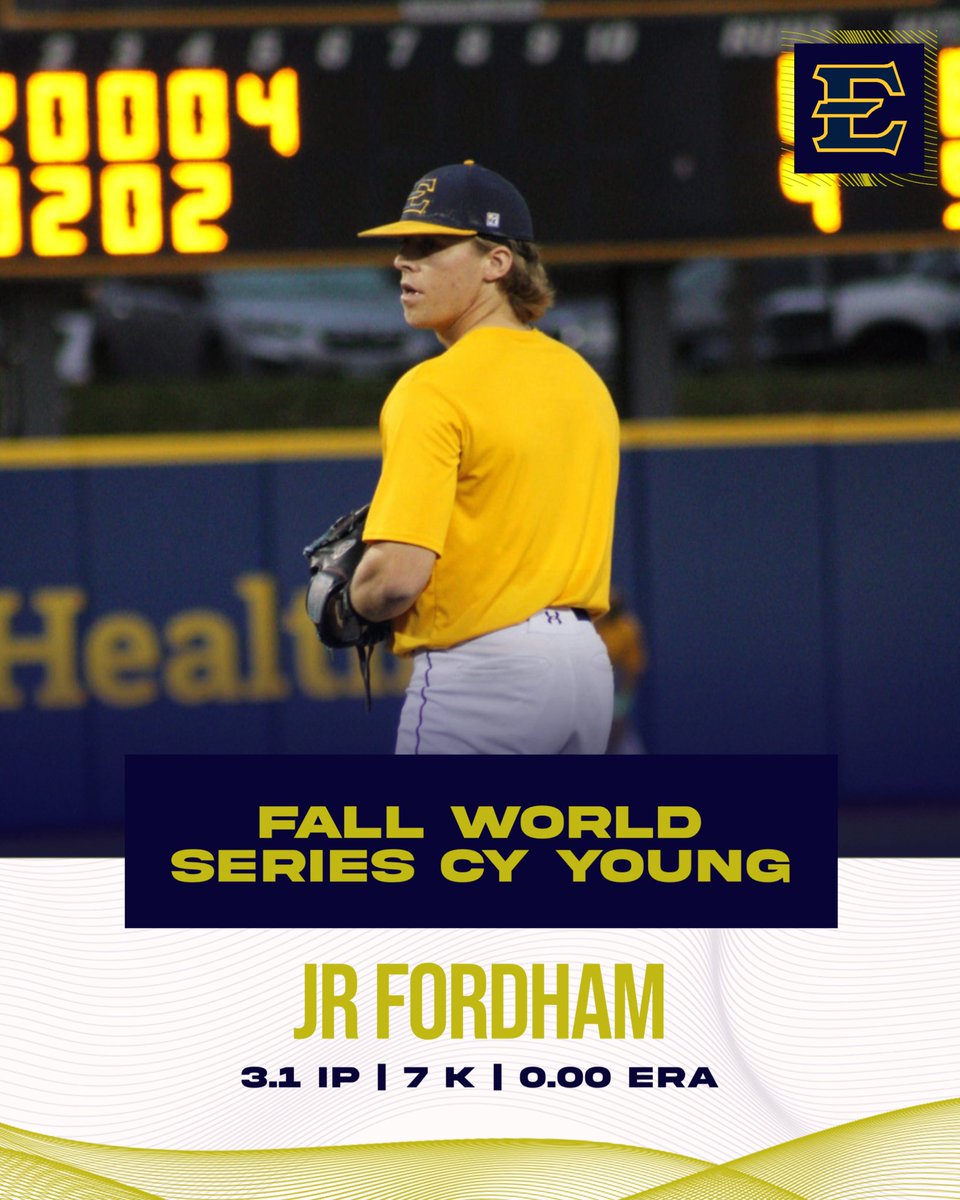 Fall World Series MVP &amp; Cy Young 🏆

Team World sweeps the Fall World Series accolades this year!

Great performances by Axel Melendez and JR Fordham led Team World to win in 5 games. 

#ETSUTough | #Together