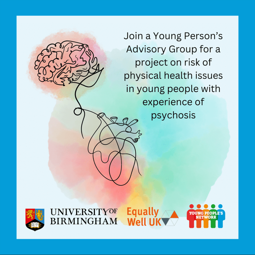 Venus Madden (@thevenusmadden) on Twitter photo @EquallyWellUKare offering an opportunity for young people aged between 16 and 35 who have experienced #psychosis to get involved in an important project with
<a href="/benjmnperry/">Benjamin Perry</a> which will help people with severe #MentalIllness live longer healthier lives.
👇
equallywell.co.uk/join-a-lived-e… @EquallyWellUKare offering an opportunity for young people aged between 16 and 35 who have experienced #psychosis to get involved in an important project with
<a href="/benjmnperry/">Benjamin Perry</a> which will help people with severe #MentalIllness live longer healthier lives.
👇
equallywell.co.uk/join-a-lived-e…