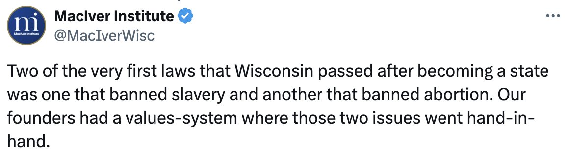 jnorcr's tweet photo. #Wisconsin's right wing #MacIverInstitute getting in on promoting revisionist history.
There's a history behind the 1849 law and MacIver doesn't know this:
https://t.co/MbK4PtqxdF
-----
#WPR #ErasingHistory #1849Project #Waukesha https://t.co/qAk4i8Cjb7