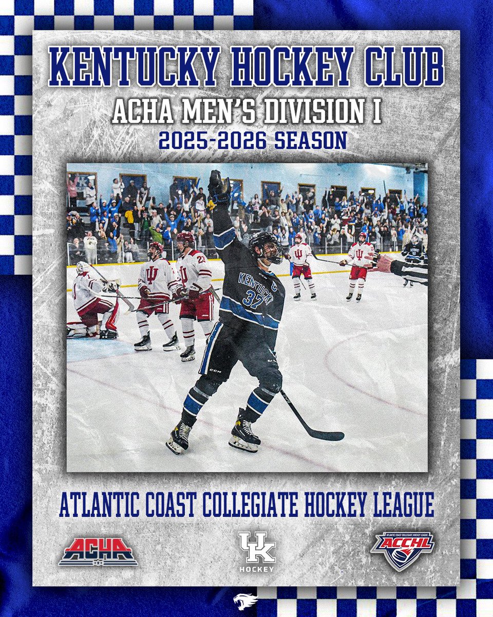 KentuckyHKYClub's tweet image. 🚨HUGE ANNOUNCEMENT🚨

UK Hockey is on the COME UP. As of next season, we will OFFICIALLY be an ACHA Men’s Division 1 hockey team! This is a huge step for our program, and we are ecstatic to see how we can keep progressing! Thank you BBN for your continuous support!🥳