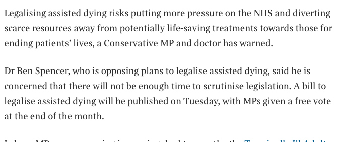 soniasodha's tweet photo. Important concerns being raised here by @DrBenSpencer MP on assisted dying legislation

https://t.co/qVzrgnY407 https://t.co/edK80GVMq6