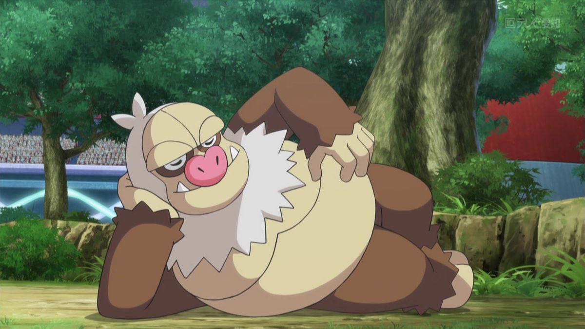 EgregiousWill's tweet photo. @CouragousValor “That’s more like it!” 

He launched his own Pokeball into the air. 

“Let’s go, Slaking!”

Out of the ball laid a large Slaking in its usual pose. 

“Ready when you are!” https://t.co/4IGR3iTu9p