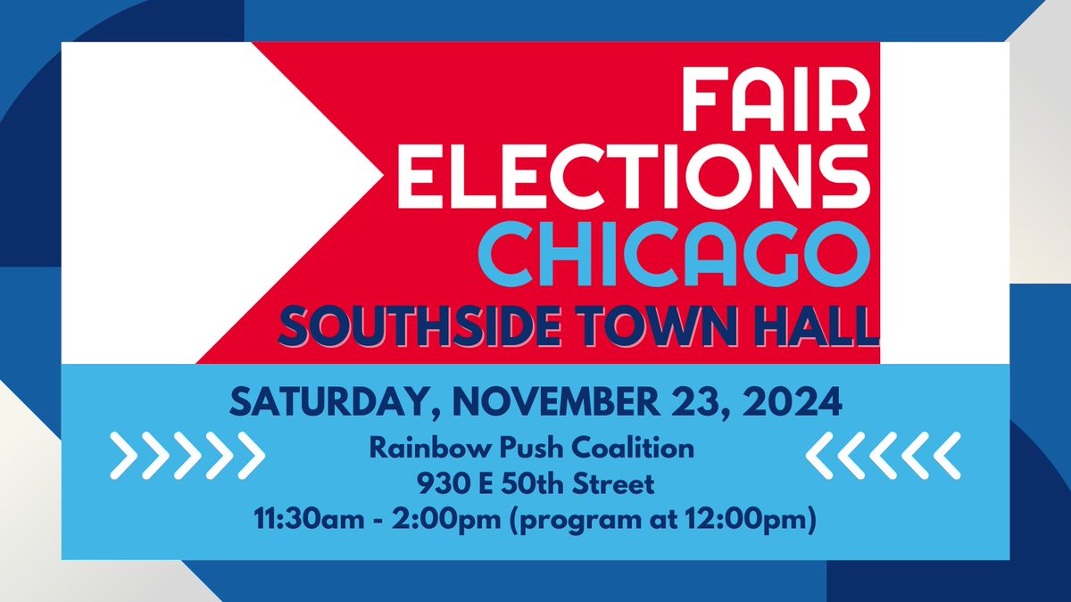 The People's Lobby (@peopleslobbyusa) on Twitter photo 1/2: Chicago is the largest US city without publicly financed elections. Join <a href="/MattMartinChi/">Matt Martin</a> <a href="/Ramirezfor12/">Julia Ramirez</a>, <a href="/yancyforthe5th/">Desmon Yancy</a>, and us for a Chicago Fair Elections Ordinance town hall to level the playing field.
📅 Sat, Nov. 23
⏰ 12 – 2 pm
📍 bit.ly/fair-elections… 1/2: Chicago is the largest US city without publicly financed elections. Join <a href="/MattMartinChi/">Matt Martin</a> <a href="/Ramirezfor12/">Julia Ramirez</a>, <a href="/yancyforthe5th/">Desmon Yancy</a>, and us for a Chicago Fair Elections Ordinance town hall to level the playing field.
📅 Sat, Nov. 23
⏰ 12 – 2 pm
📍 bit.ly/fair-elections…