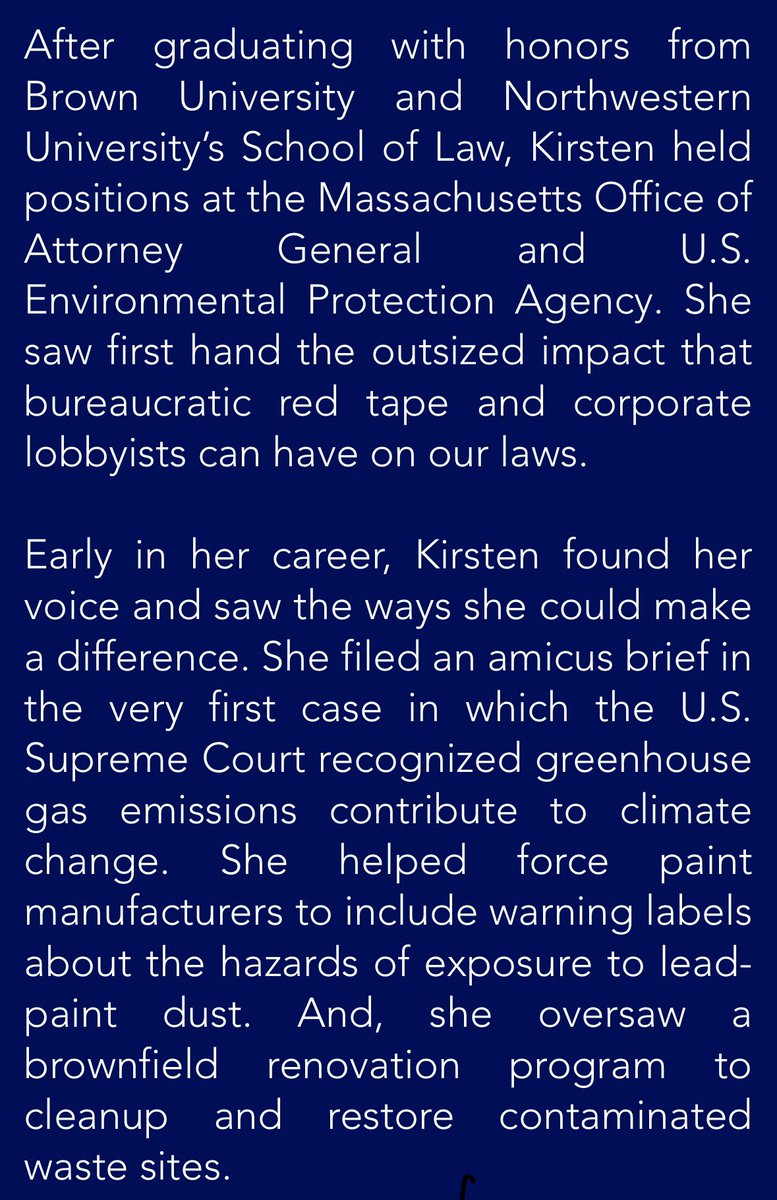 daveweigel's tweet image. Well let’s check the Dem’s resume, she was probably a shill for the fossil fuel industry or something.

Oh. Hm.