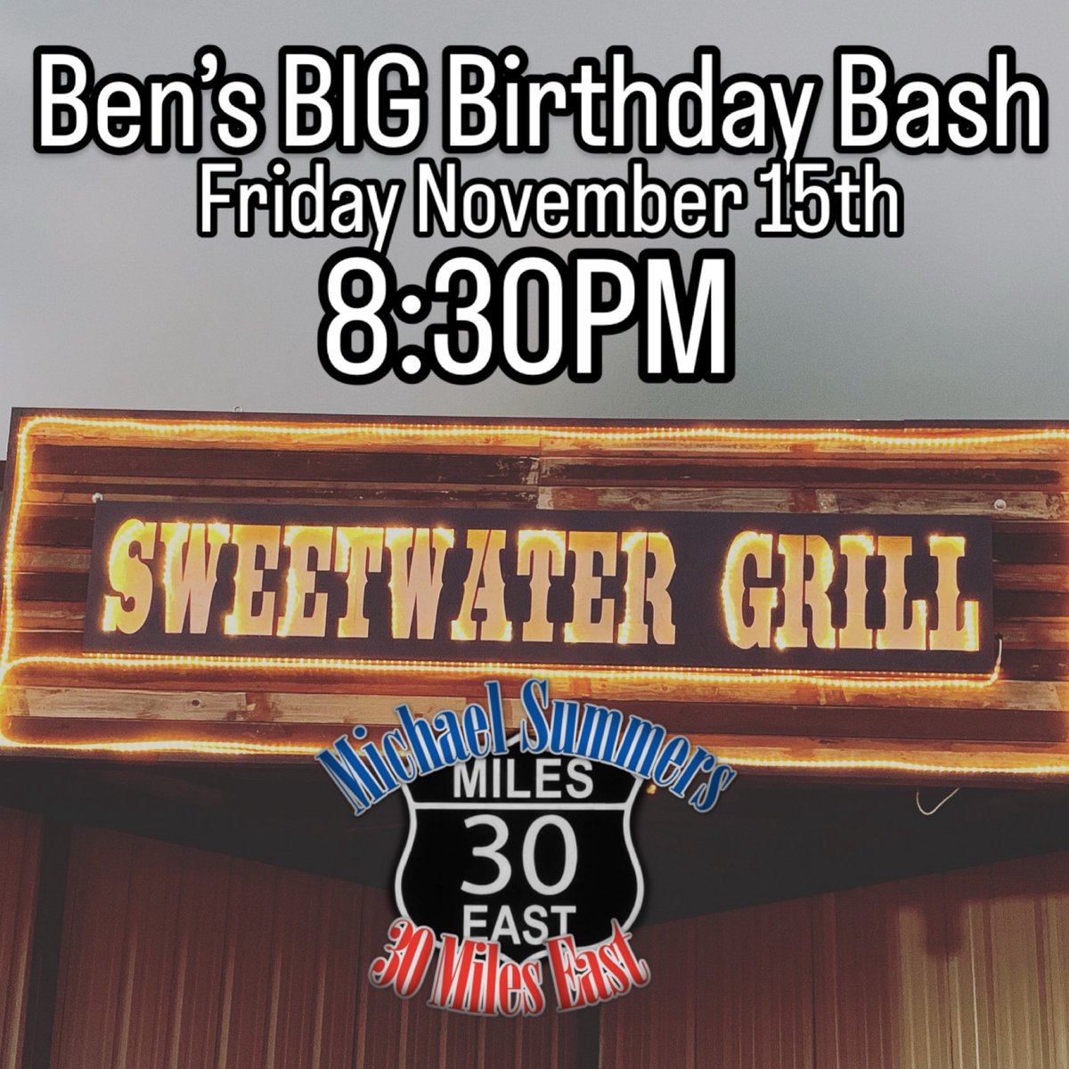 Only a couple of shows left this year… see yall at <a href="/SweetwaterGrilI/">Sweetwater Grill</a> this week!