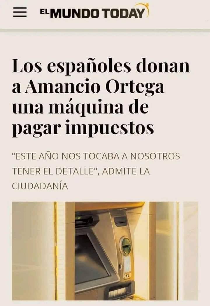 Este año toca donarle a Amancio. El año q viene a Florentino... Y así sucesivamente.

Estupendo... 🥴😂