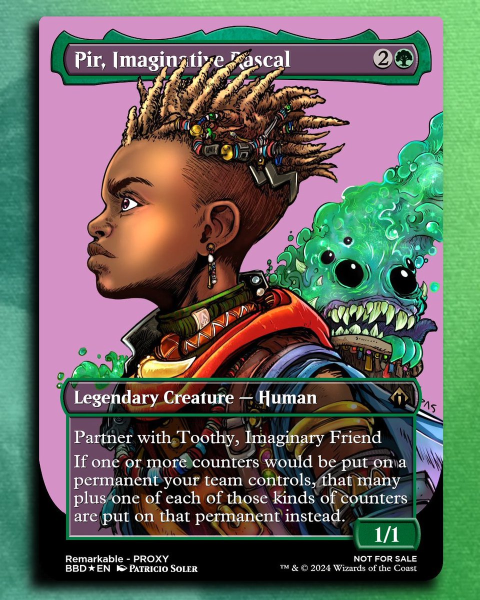 patricio_soler's tweet image. 🎁#November2Remember 
#OpenLair Cards 11 &amp;amp; 12: Pir and Toothy commander profiles. Should I make a playmat for the simic fans?
#mtg #MTGFoundations #aboyandhisblob