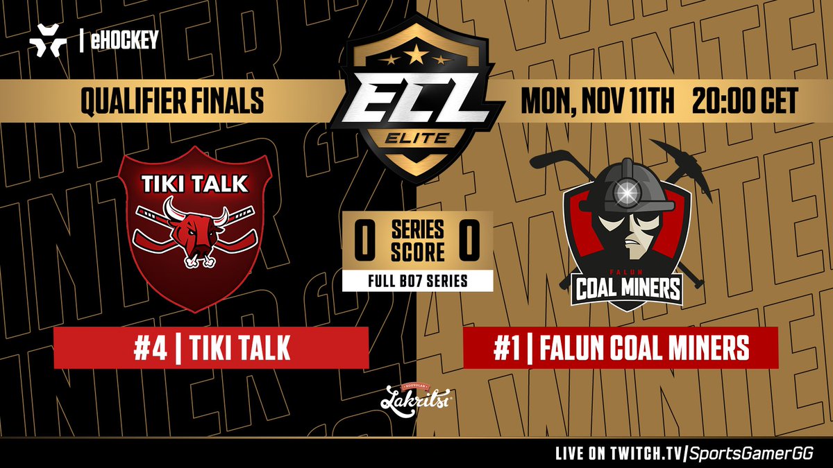 🔥🏒 We have a BIGGIE tonight! 

The winner of this series will gain promotion to #ECL25Winter Elite!

<a href="/TIKITALK_EASHL/">TIKI TALK</a> &amp; <a href="/CoalMinersEASHL/">Falun Coal Miners</a> 

🕗 LIVE FROM 20:00 CET - FULL BO7
📺 twitch.tv/sportsgamergg 

#KouvolanLakritsi #eHockey #NHL25