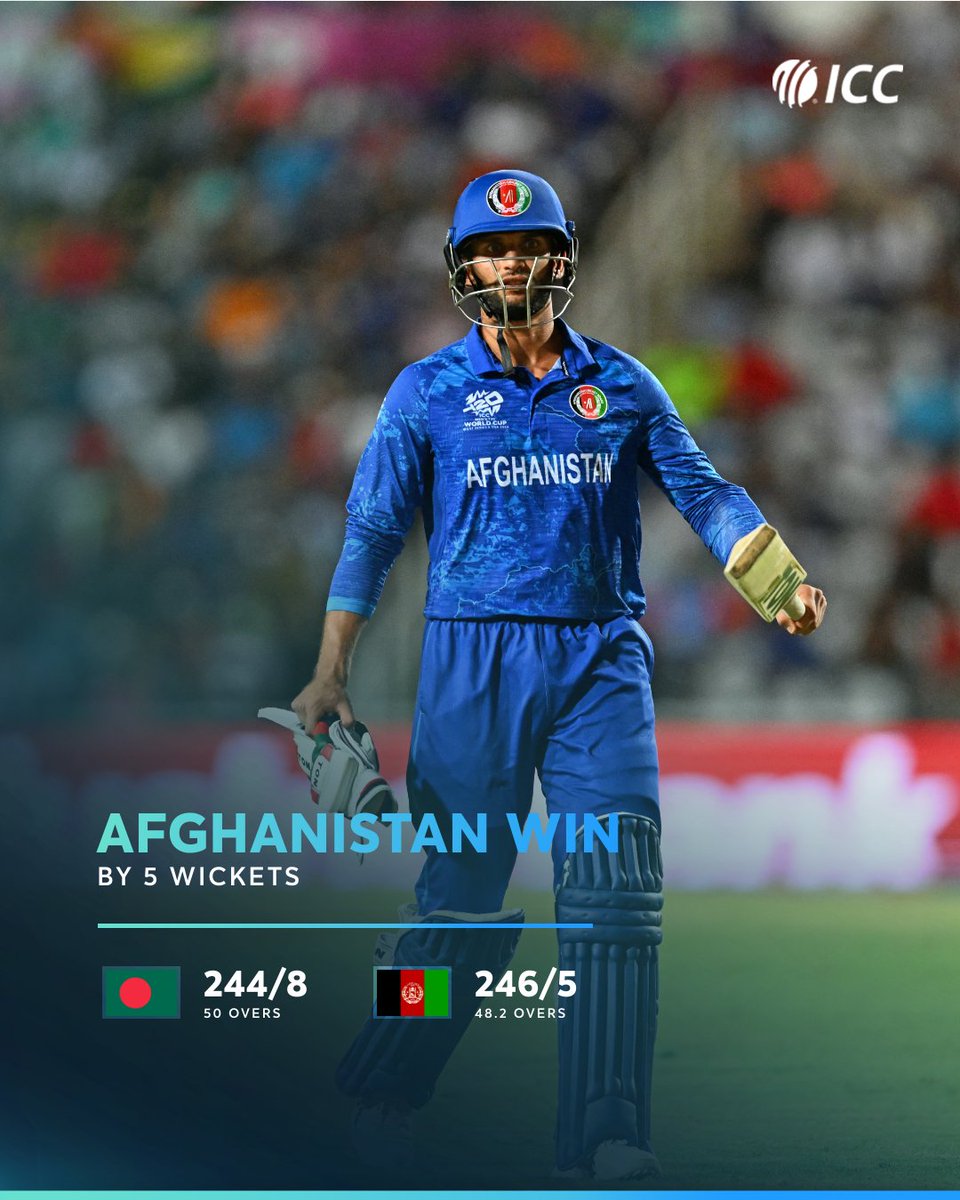 ICC's tweet photo. Rahmanullah Gurbaz, Azmatullah Omarzai spur Afghanistan to a series win in Sharjah 👊

#BANvAFG 📝: https://t.co/unHFIvGMLR https://t.co/bXq5B9oOw5