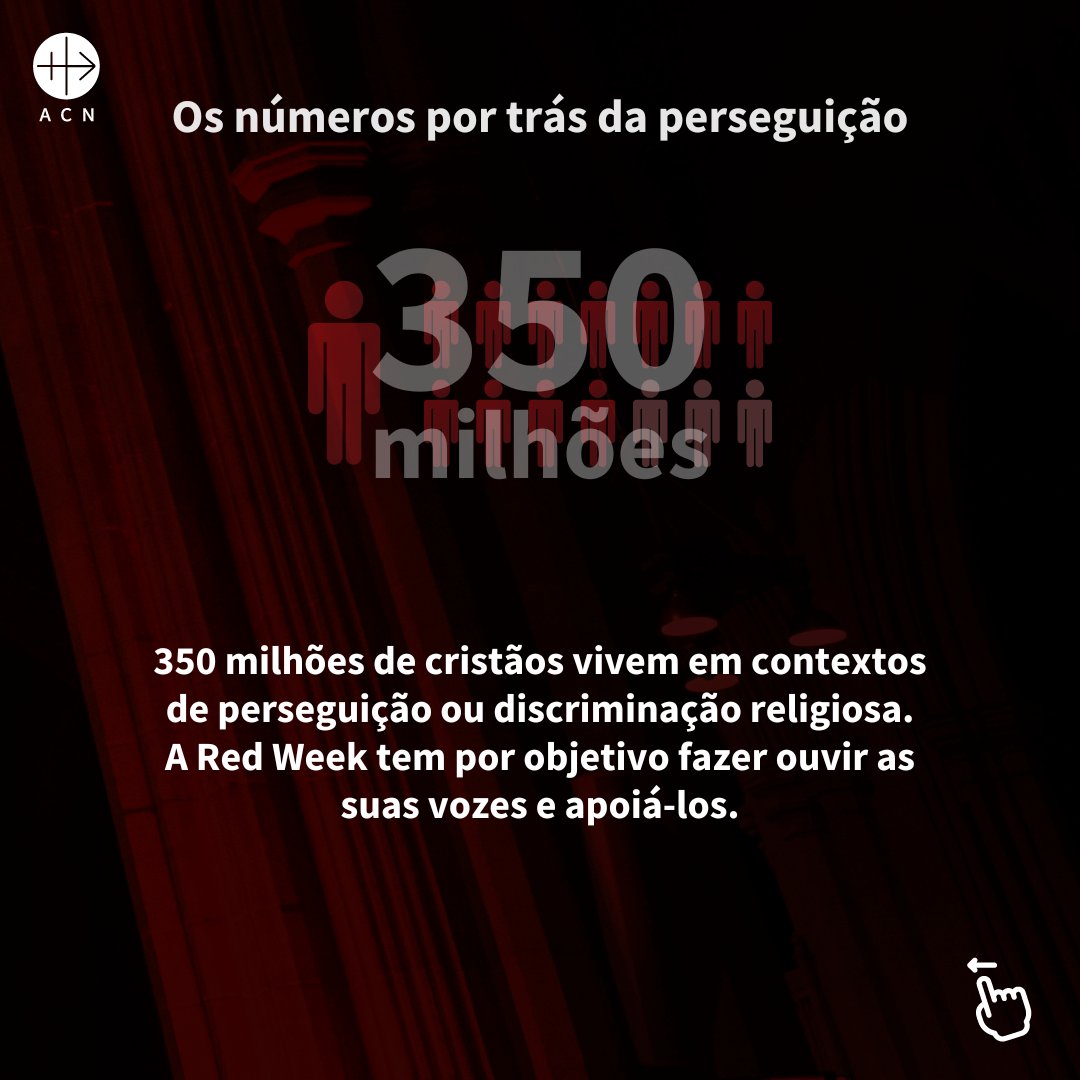 FundacaoAIS's tweet photo. 🔴 RedWeek 2024 (18 a 24 NOV): Quando o encarnado fala mais alto do que as palavras. 350 milhões de cristãos vivem sob perseguição. Na próxima semana, o mundo ilumina-se por eles. Vai participar?
👉 https://t.co/n0kbveV2RJ
#RedWeek2024 #LiberdadeReligiosa https://t.co/IZ9PA5ThpM