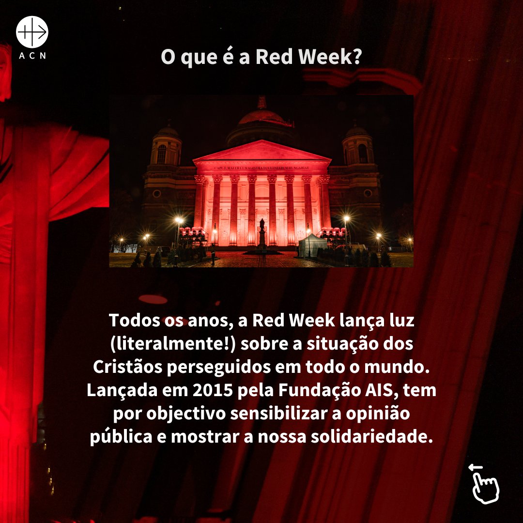 FundacaoAIS's tweet photo. 🔴 RedWeek 2024 (18 a 24 NOV): Quando o encarnado fala mais alto do que as palavras. 350 milhões de cristãos vivem sob perseguição. Na próxima semana, o mundo ilumina-se por eles. Vai participar?
👉 https://t.co/n0kbveV2RJ
#RedWeek2024 #LiberdadeReligiosa https://t.co/IZ9PA5ThpM