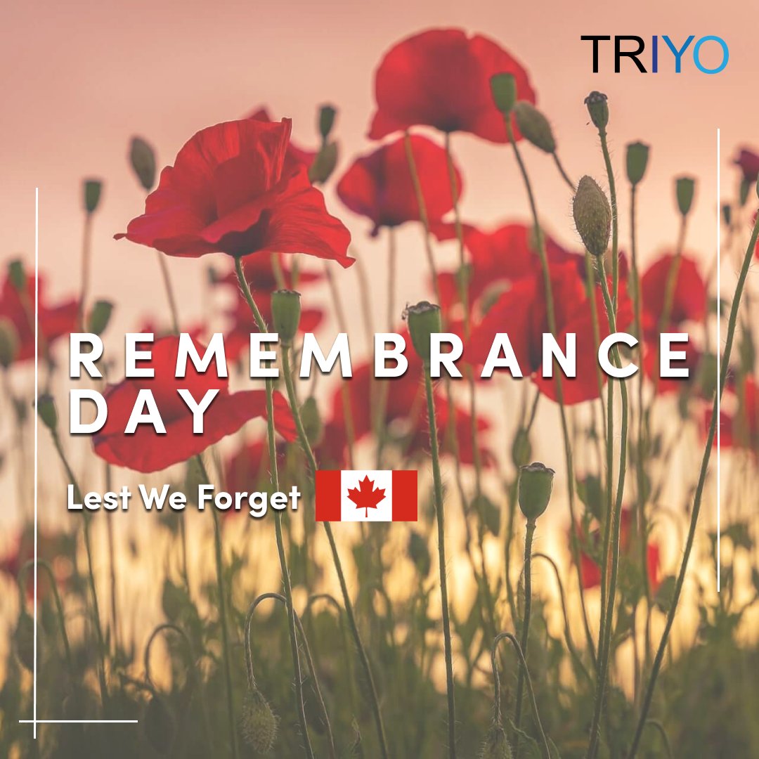 This #RemembranceDay, we pause to honor the courage, resilience, &amp; dedication of those who served. At TRIYO, we are reminded of the importance of these values in all aspects of life &amp; work—standing together, supporting one another, and striving for a better future.
 #LestWeForget