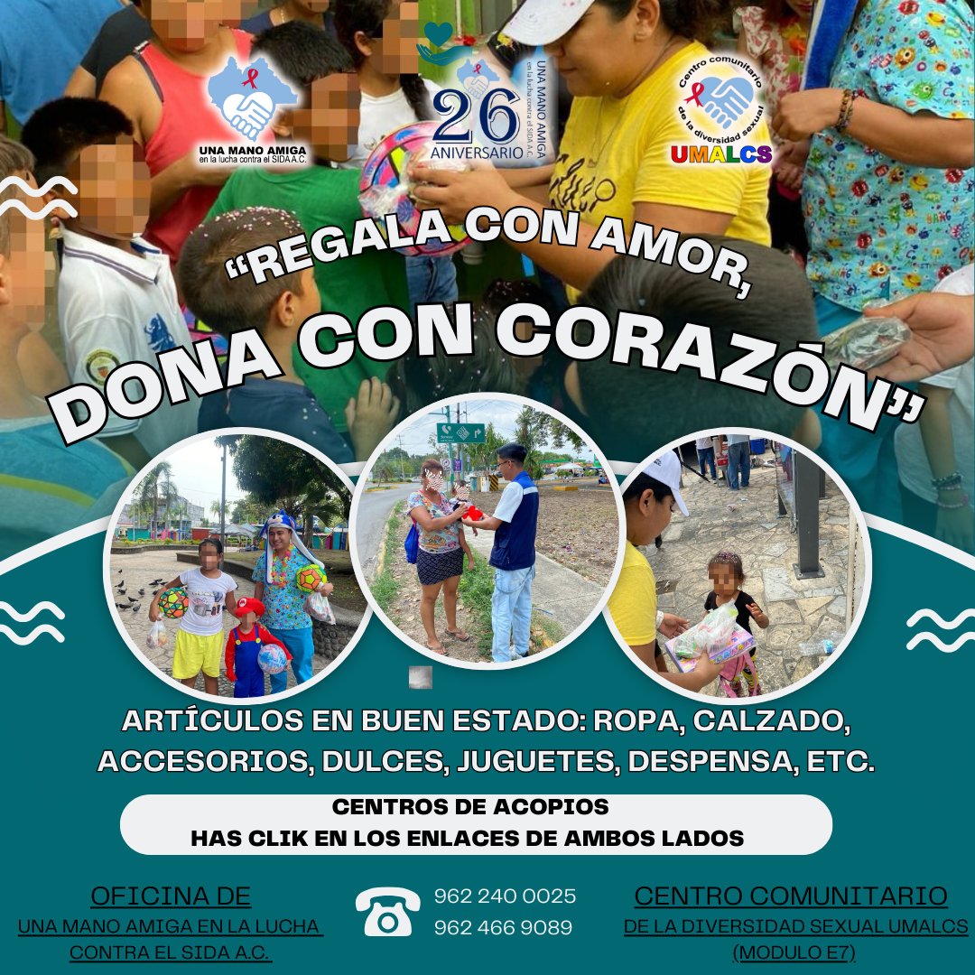 UMALCSmx's tweet image. "Regala con amor, Dona con corazón"
"Estamos emocionados en realizar la actividad, para hacer la diferencia en nuestra comunidad. #UMALCS #Tapachula #DONACIÓN #NIÑOS #NIÑAS