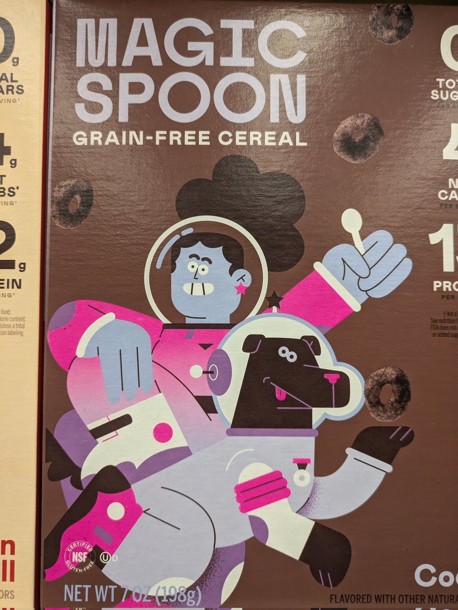 CulinaryGeekRoy's tweet photo. Characters on the Magic Spoon boxes look like a mad scientist's first horrific failed attempts to create Mr. Sparkle. https://t.co/LYwLPiM6uy