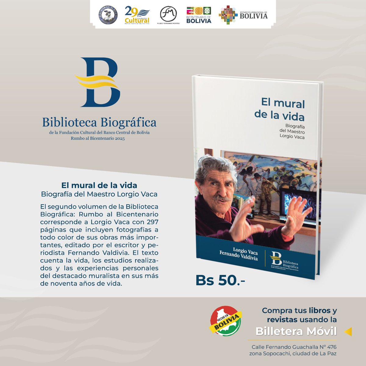 #FCBCB| 𝑩𝒊𝒃𝒍𝒊𝒐𝒕𝒆𝒄𝒂 𝑩𝒊𝒐𝒈𝒓𝒂́𝒇𝒊𝒄𝒂 𝒅𝒆 𝒍𝒂 𝑭𝑪-𝑩𝑪𝑩 𝑹𝒖𝒎𝒃𝒐 𝒂𝒍 𝑩𝒊𝒄𝒆𝒏𝒕𝒆𝒏𝒂𝒓𝒊𝒐2025 - 𝑳𝒐𝒓𝒈𝒊𝒐 𝑽𝒂𝒄𝒂
#LaCulturaNosUne
#UnidosRumboAlBicentenario
#SomosUnPaisEstable