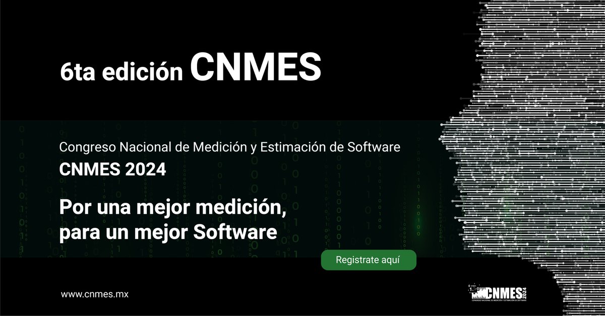 ¡Faltan 11 días para el CNMES 2024! El 21 de noviembre, expertos en medición y estimación de software se reunirán en la UNAM. ¡Además, al cierre tendremos una rifa para los asistentes registrados! 🎟️ Regístrate aquí 👉 eventbrite.com.mx/e/congreso-nac… #CNMES2024 #RifaCNMES