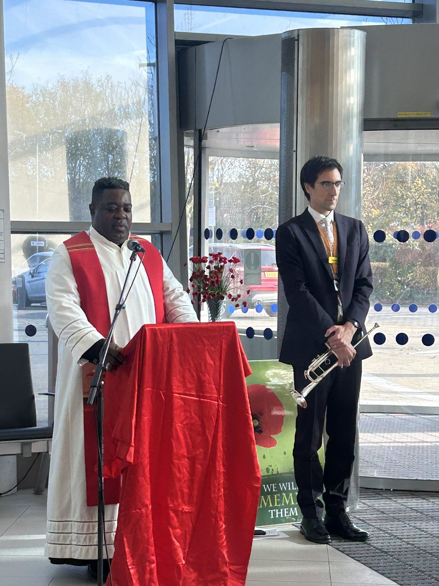 littlemy77's tweet photo. Really lovely remembrance act today @MSEHospitals lovely to see one of our patients come down in their medals as well and stand for the 2 minute silence - an honour to meet them and thank them for their service along with all of our heroes still here and passed https://t.co/DszrinL0sh