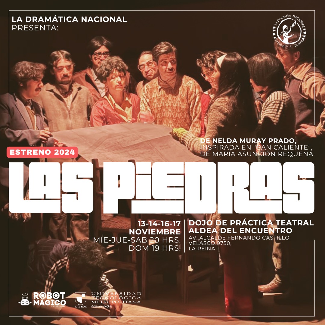 ladramaticanac1's tweet photo. Sólo por cuatro funciones! Vuelve nuestro estreno 2024: "Las Piedras", de Nelda Muray Prado
13-14-16-17 de noviembre (viernes 15 no hay función)
mié a sáb 20hrs / dom 19hrs
Dojo de Práctica Teatral, en la Aldea del Encuentro 
Entradas por @PassLineChile

#DramaticaNacional10años https://t.co/zWqUJ0BDGU