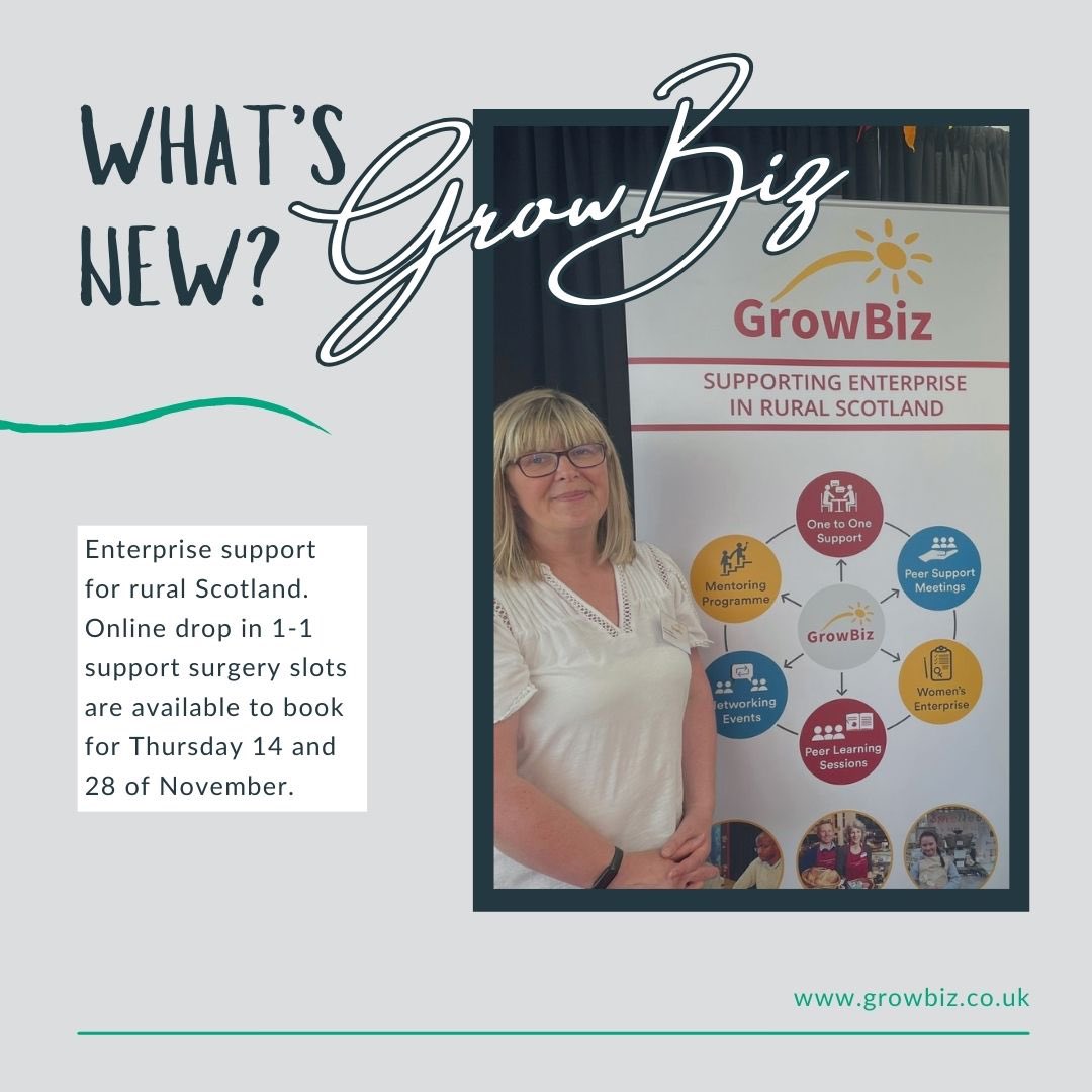 If you’re in need of some #support for your #rural business or social enterprise, you can book a Thursday drop in session slot to chat to a member of the <a href="/growbizscotland/">GrowBizScotland</a> team.