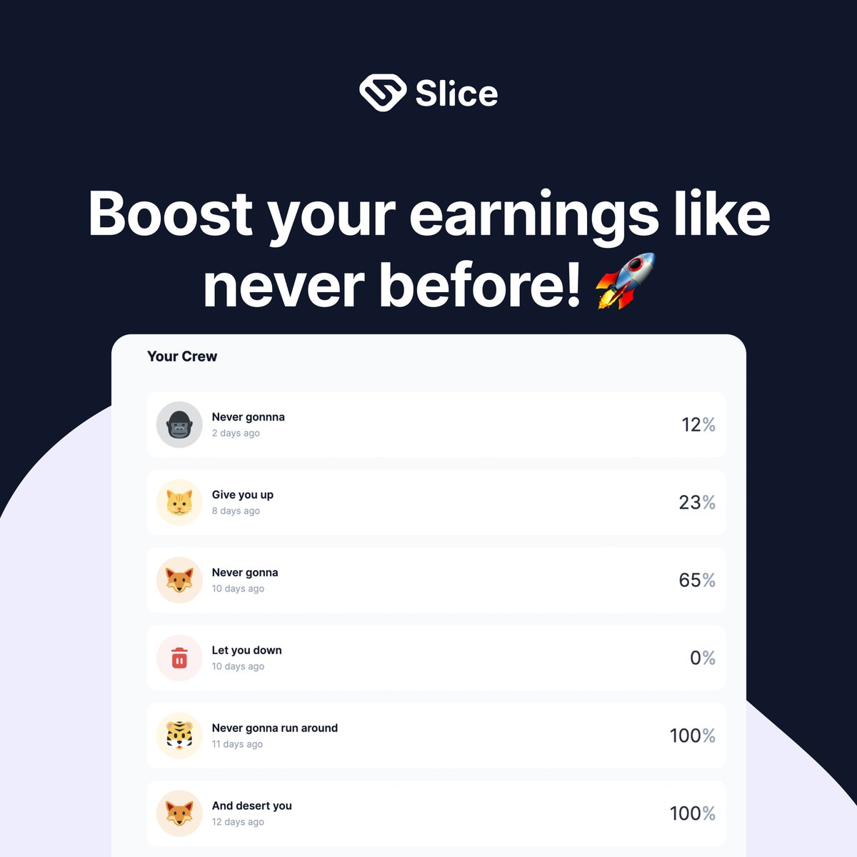 add_slice's tweet photo. POV: You just leveled up and joined the Slice crew. Now you’re stacking sats like a boss! 🚀💰 Team up, rack up, and watch your earnings go beast mode with every click. Let’s make that wallet grow! ⚡
#SliceNation #Stack2Win #SliceCrew https://t.co/Ek1Q6IdpDZ