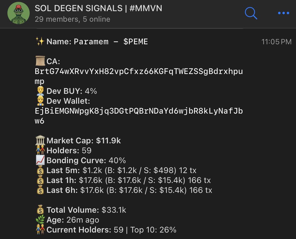 goofpoy's tweet photo. My #Premium bot call $Peme at 11.9k Marketcap

11.9k -> 6m$ marketcap

Near 600x from #DegenSignalsBot

If you wanna join it, please DM me. To hit alpha like #PEME

BrtG74wXRvvYxH82vpCfxz66KGFqTWEZSSgBdrxhpump

Now 900k marketcap, find safe entry!

#MMVN #Goofpoy https://t.co/YRX23HFzj0