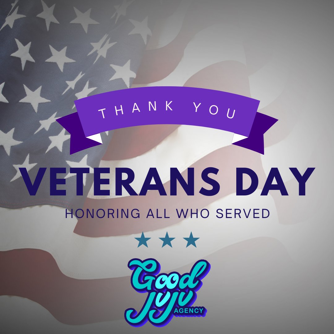 Honoring the strength and courage of our Veterans today. Good JuJu Agency thanks you for your service and the dedication you’ve shown to our country 🇺🇸 

#VeteransDay #GoodJuJuAgency