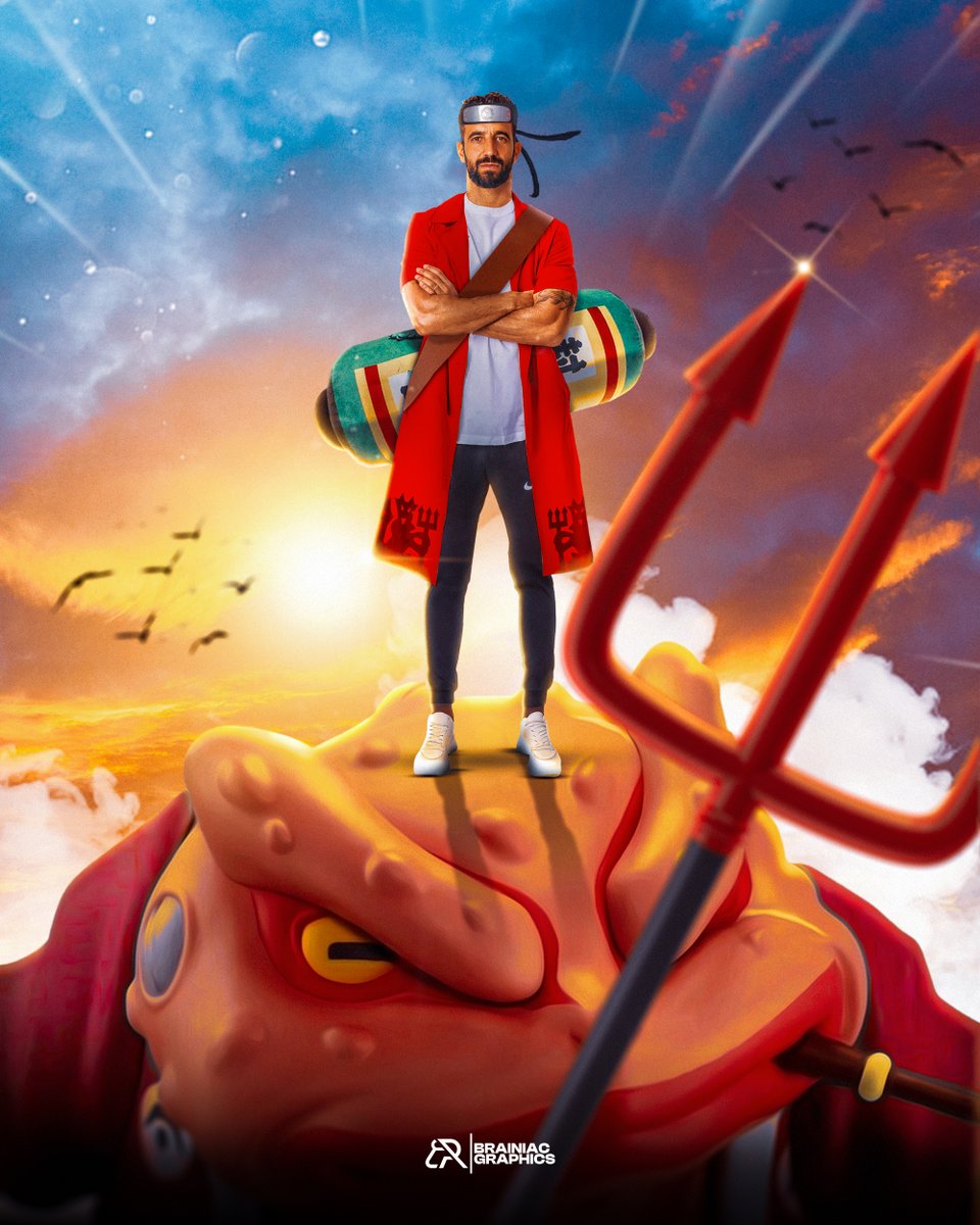 BrainiacGfx's tweet photo. The Design 🎨                        The inspiration

inspired by one of anime’s most iconic entrances, this piece celebrates Amorim as the answer to United’s call for a game-changing leader. 💪⚽️

#ManUtd #RubenAmorim #Naruto #RedDevils #Smsports #FootballArt #AnimeInspo https://t.co/nj0P74LGlm