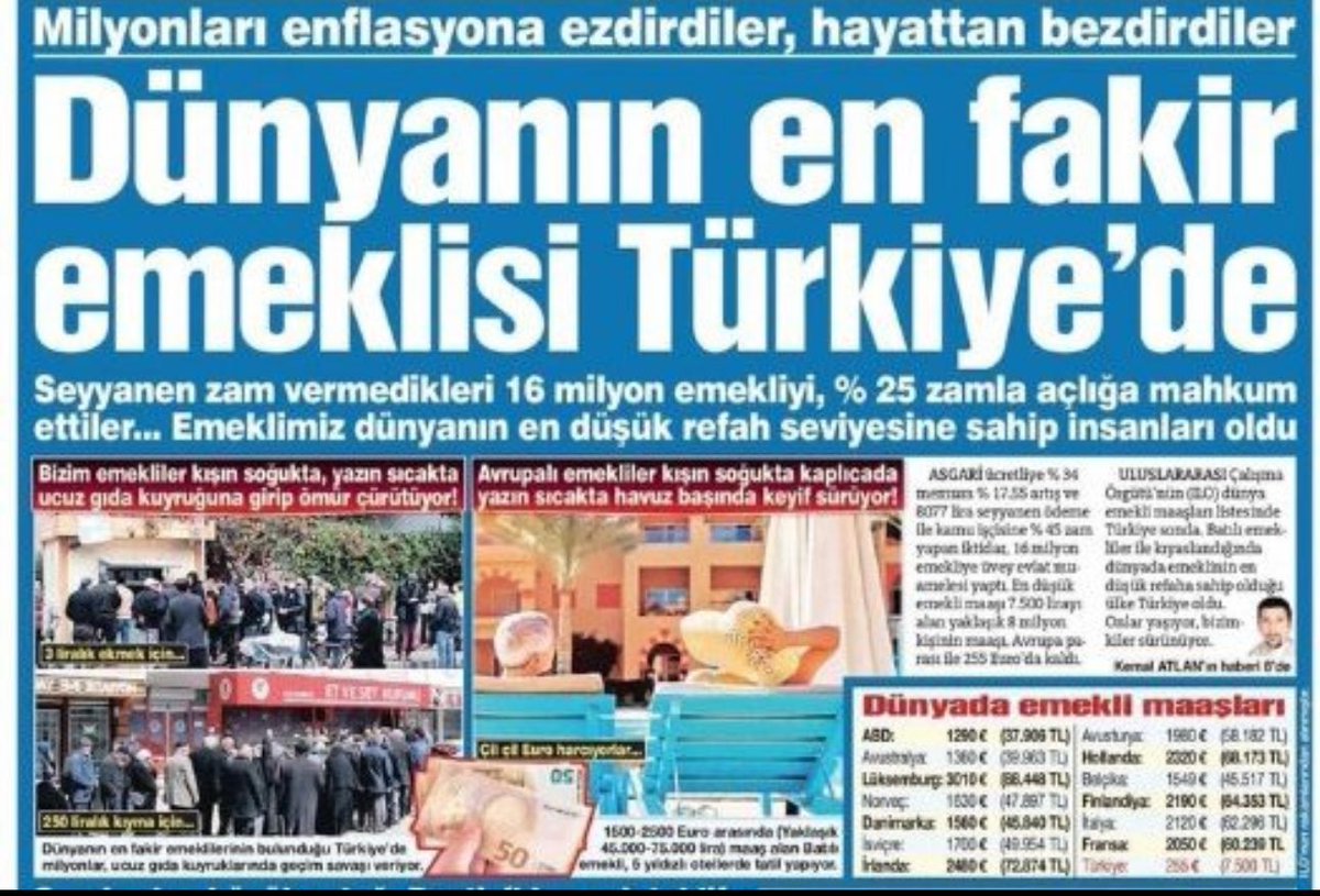 Dünyanın en fakir emeklisi 
Türkiye 'de Tek çare hemen seçim 
#AkpSefaletDemek