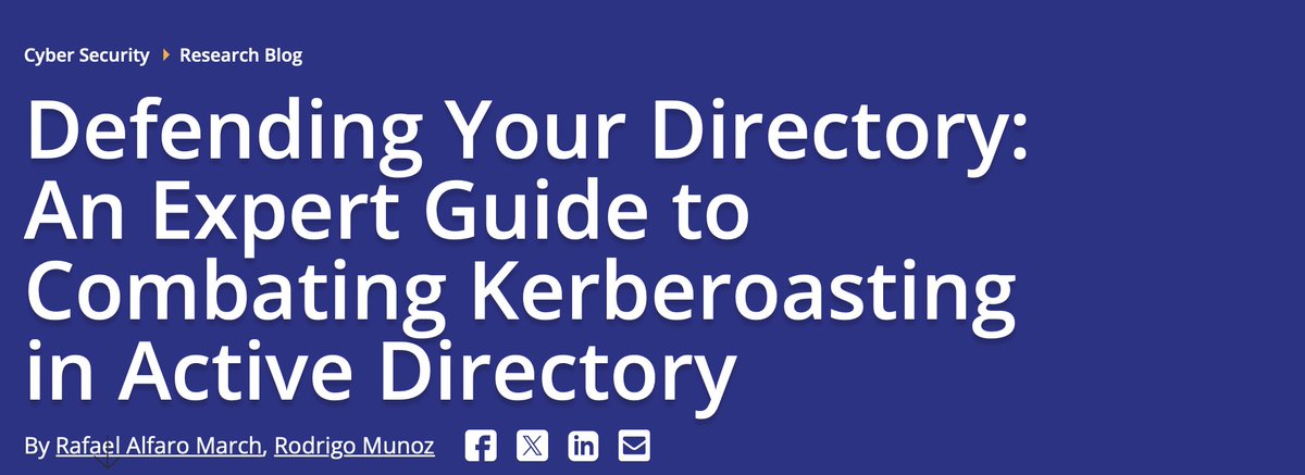 🚨 Protect Your Active Directory! 🚨 
Discover expert strategies to combat Kerberoasting and secure your network. Don’t miss out on this essential guide! 🔒👇

Read more here: nccgroup.com/us/research-bl… 

#CyberSecurity #ActiveDirectory #Kerberoasting #ITSecurity