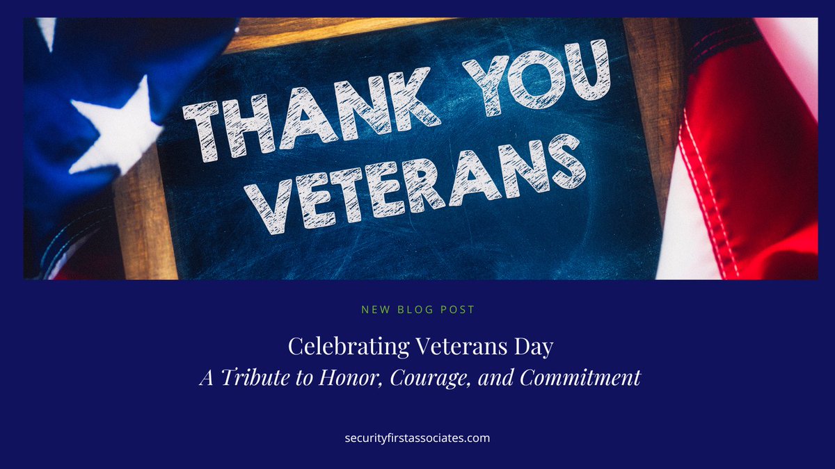 SecurityFrst's tweet image. Today, we honor the Honor, Courage, and Commitment of our veterans. 🇺🇸 Their unwavering dedication and sacrifices inspire us all.

Take a moment to say thank you, support a veteran, or simply reflect on their service.

Read our tribute here:  securityfirstassociates.com/celebrating-ve…
