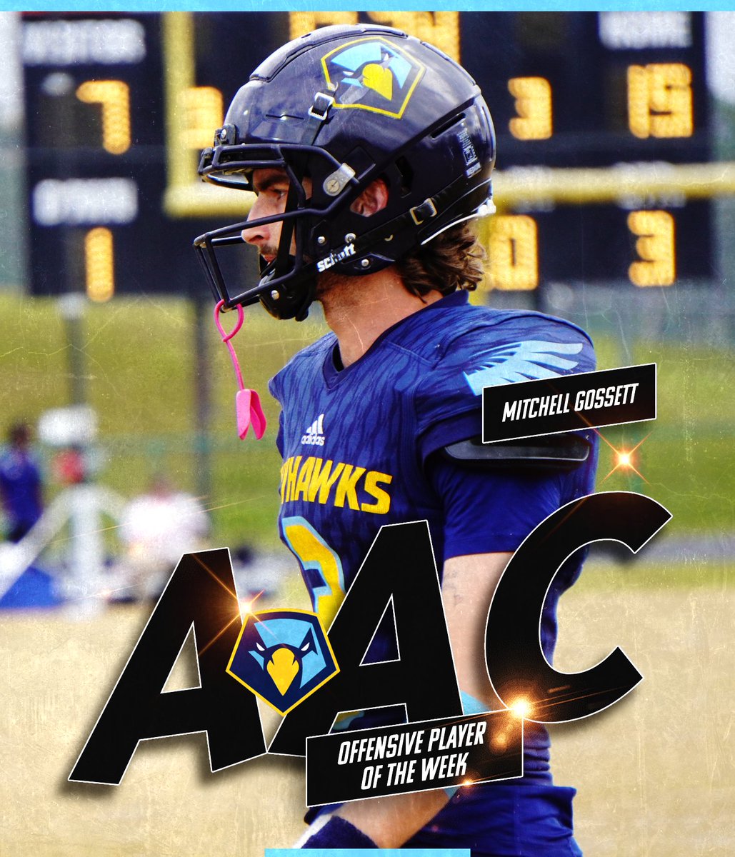 AAC Sports (@aacsports) on Twitter photo Congrats to Mitchell Gossett of <a href="/PointSkyhawks/">Point Skyhawks</a> on being named the #AACFB Offensive Player of the Week
➡️ bit.ly/4fHrfcK
#NAIAFootball | #ProudToBeAAC Congrats to Mitchell Gossett of <a href="/PointSkyhawks/">Point Skyhawks</a> on being named the #AACFB Offensive Player of the Week
➡️ bit.ly/4fHrfcK
#NAIAFootball | #ProudToBeAAC