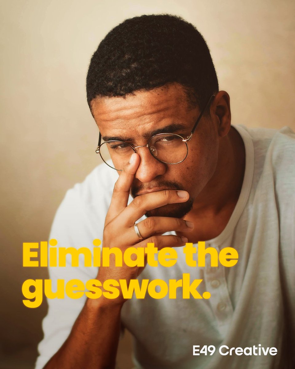 e49creative's tweet photo. Guesswork is expensive… Here is why.

Why pay thousands of dollars in a brand refresh? Why not just trying Ai or a freelancer website?

The main reason: To eliminate the guesswork.

You shouldn't experiment, and try if something works or sticks with your audience.  1/3 https://t.co/lrusm5dGKR