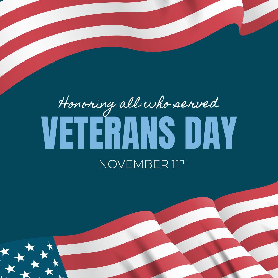🎉Happy Veterans Day! 

Today, we honor the brave men and women who served our country with courage and sacrifice. Thank you for your service! 🙏💖