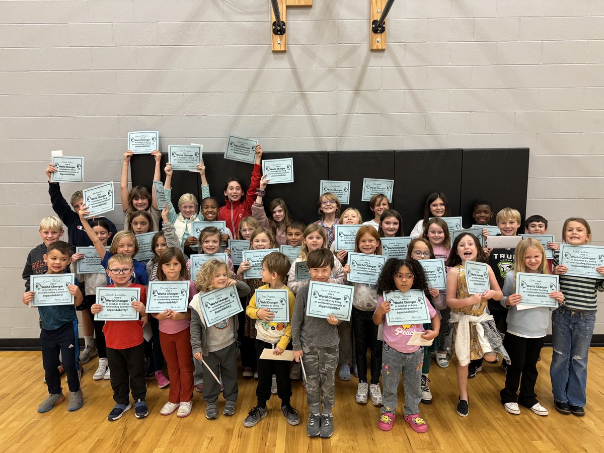 Congratulations to our October World Changers! This group of students were recognized at our PBIS assembly for displaying our monthly virtue: Dependability