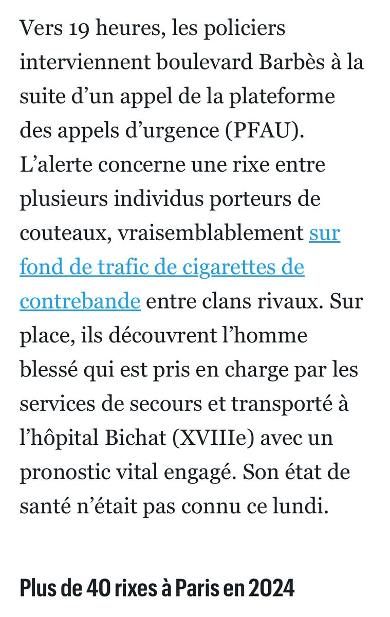 Ça continue…

Ces trafiquants et vendeurs à la sauvette sont désormais hors de contrôle : 🚬💥 🔪 🩸⚰️

Pour soutenir les Commerçants et Riverains ✍️ chng.it/4VfkCgs6Fd

leparisien.fr/paris-75/paris…
