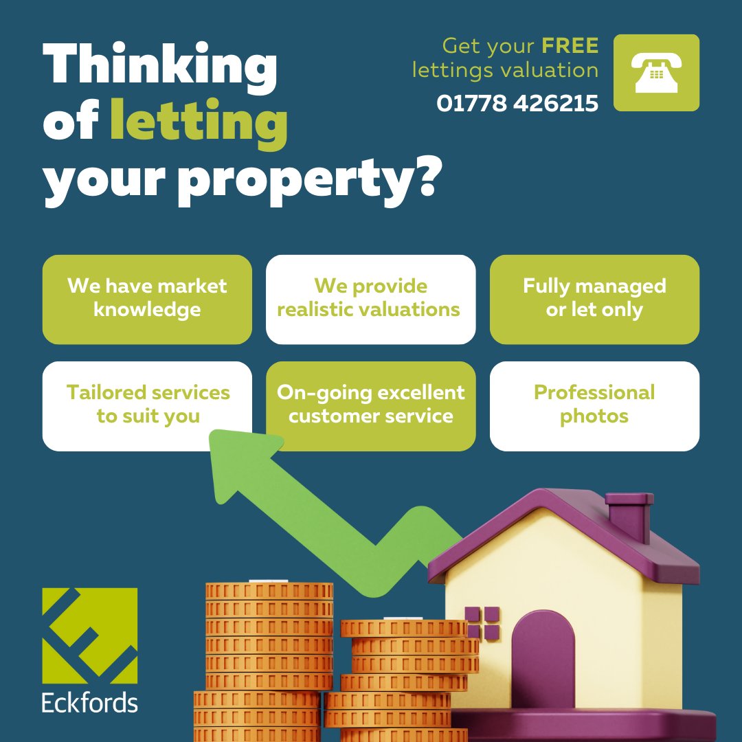 Eckfords Bourne (@eckfords_bourne) on Twitter photo Thinking of letting your property? π
Please feel free to contact us for free advice and options regarding lettings π
π 01778 426215
π§ sales@eckfords.co.uk
#lettingagentlincolnshire #estateagentlincolnshire #estateagentbourne #lettingagentbourne Thinking of letting your property? π
Please feel free to contact us for free advice and options regarding lettings π
π 01778 426215
π§ sales@eckfords.co.uk
#lettingagentlincolnshire #estateagentlincolnshire #estateagentbourne #lettingagentbourne