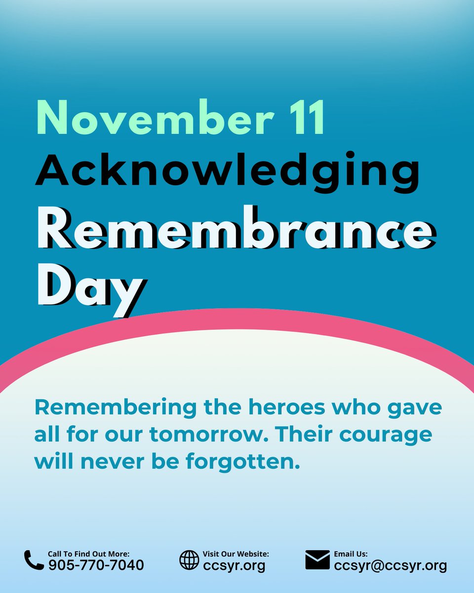 ccsyrorg's tweet photo. Today, we pause to honour the bravery and sacrifice of those who gave everything for our freedom. Their courage lives on in our hearts and in the lives we lead. Let us remember their stories, their dreams, and the legacy they left behind.
#RemembranceDay2024 #ccsyr #yorkregion https://t.co/VJjUqYdulA