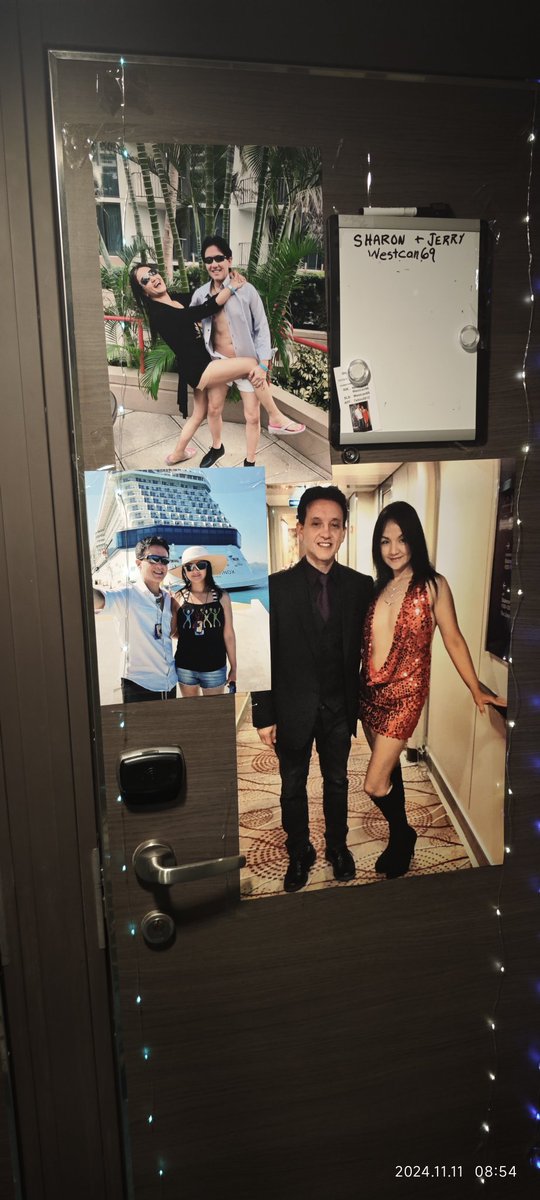 这次游轮明显大很多，3000对夫妻，场面非常壮观，playroom也是户外的，比之前的都大，整个甲板全是大床，一排排都是白花花的肉体，不能拍照自己想象。来自世界各国的夫妻，有的会玩比自己门上放各种好玩的内容，看对眼了记下房间号，直接约干。船上活动也很多，3p教学，BDSM，专给女生口，场场爆满