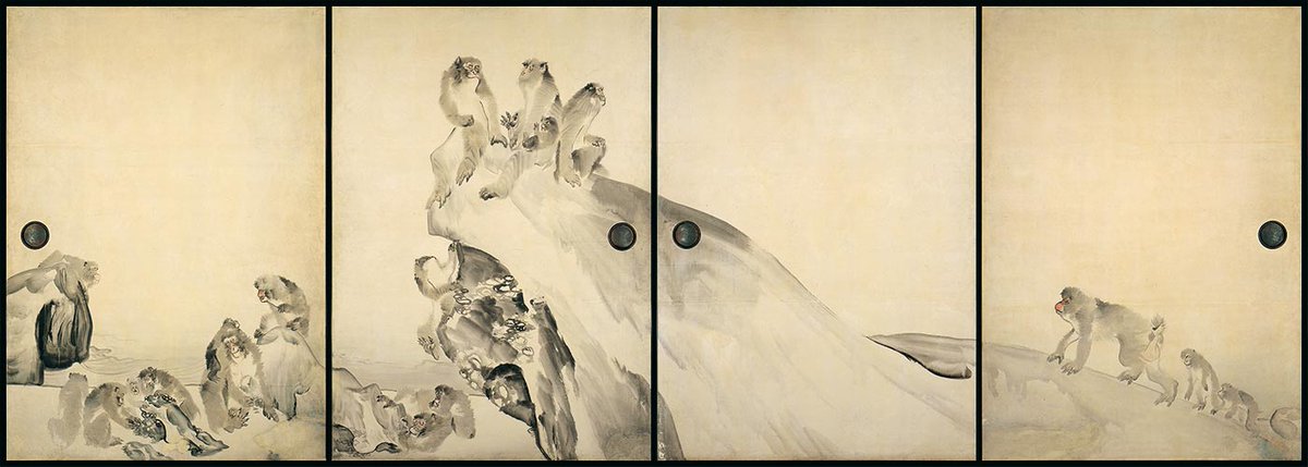 長沢 芦雪 ながさわ ろせつ Nagasawa Rosetsu 1754–1799 《群猿図襖