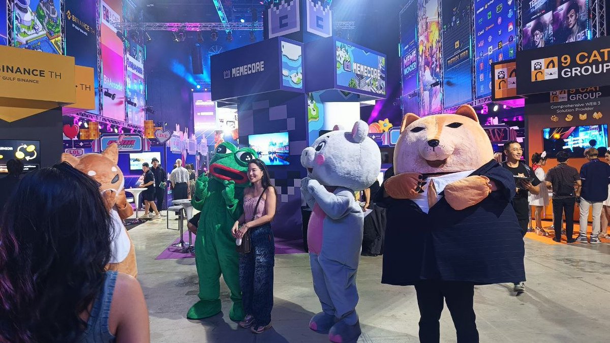 เป็นยังไงกันบ้างกับงานที่ช่วงนี้จัดรัวๆเลย ส่วนตัวทางทีมก็ไม่พลาดงานสนุกๆอย่าง Memewonder

- จัดโดย Memecore &amp; Binance TH

- ทาง Binance มีกิจกรรมเปิดบช.ใหม่ KYC รับรางวัล BNB มูลค่า 500 บาท

- ทาง Memecore มีกิจกรรม Meme hunt all เก็บตราปั๊มจากบูธภายในงาน ถ้าครบทุกช่อง