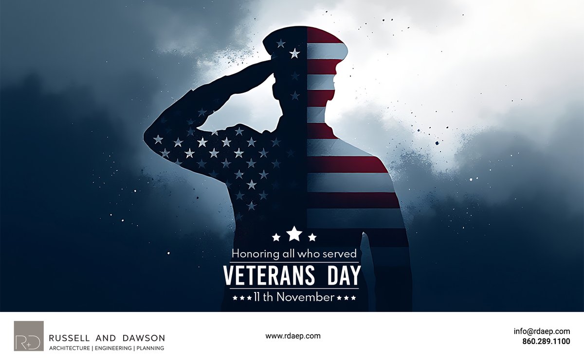 rdaepct's tweet photo. "On this Veterans Day, let us remember the service of our veterans, and let us renew our national promise to fulfill our sacred obligations to our veterans and their families who have sacrificed so much so that we can live free." - Dan Lipinski

#russellanddawson #architecture https://t.co/fRagD9PW2N