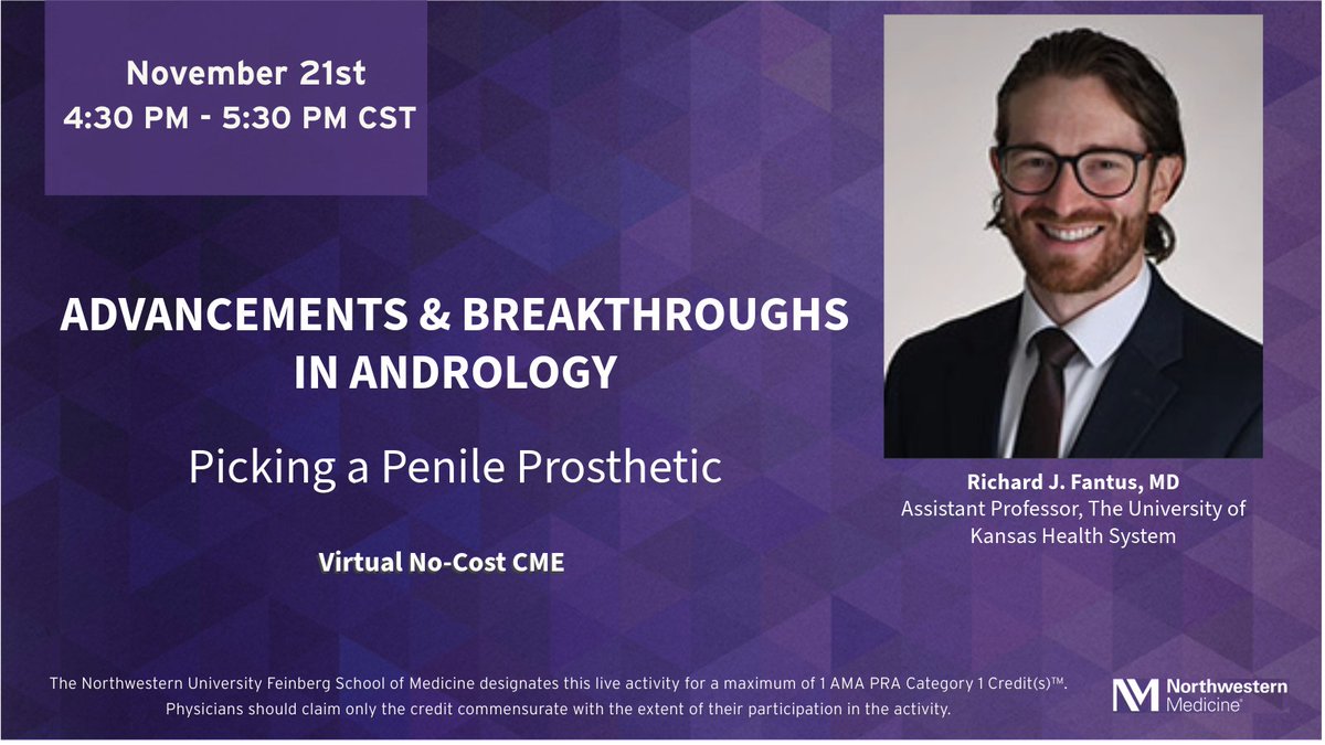 NM Urology (@nm_urology) on Twitter photo 🚨CME ALERT 🚨
On November 21st, we will be hearing from <a href="/UroFantusy/">Richard Fantus</a>, MD, as he talks about Picking a Penile Prosthetic, as part of our Advancements and Breakthroughs in Andrology series! You don't want to miss this!
📆: November 21, 2024
⏰: 4:30 PM - 5:30 PM CST
Link to 🚨CME ALERT 🚨
On November 21st, we will be hearing from <a href="/UroFantusy/">Richard Fantus</a>, MD, as he talks about Picking a Penile Prosthetic, as part of our Advancements and Breakthroughs in Andrology series! You don't want to miss this!
📆: November 21, 2024
⏰: 4:30 PM - 5:30 PM CST
Link to